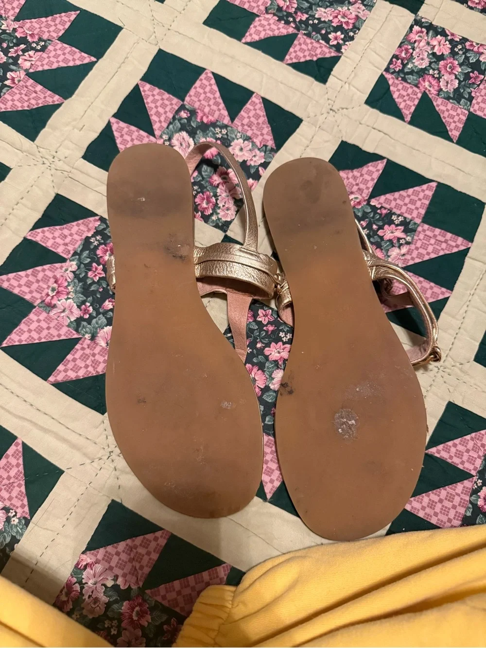 Coach Metallic Gold Women’s T-Strap Sandals